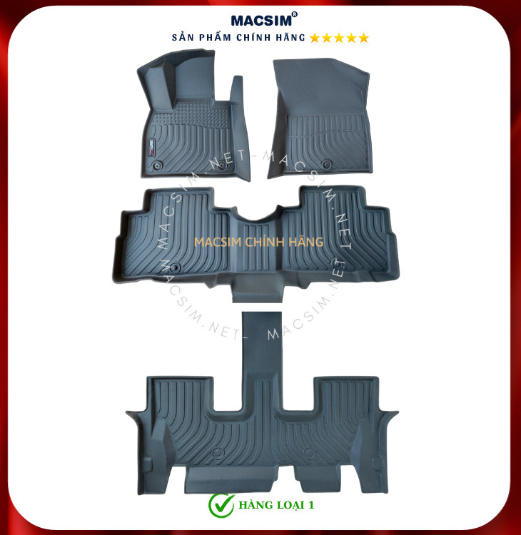Hình ảnh Thảm lót sàn xe ô tô Hyundai Palisade (sd) Nhãn hiệu Macsim chất liệu nhựa TPE cao cấp màu đen
