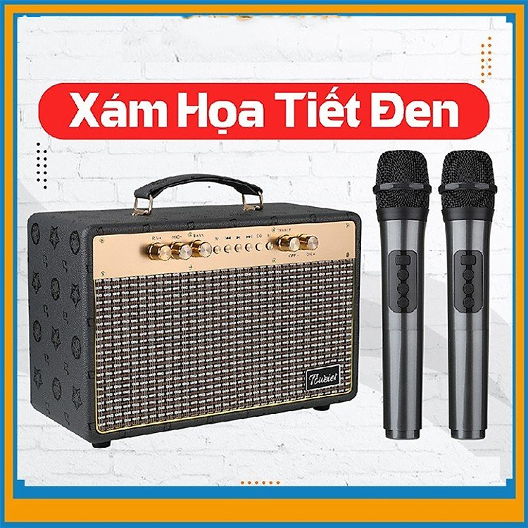 Loa Xách Tay Karaoke Bluetooth Toweiet TW-318 Tặng Kèm 2 Micro Không Dây, Âm Thanh Sóng Động Chất Lượng Cao Cực Hay