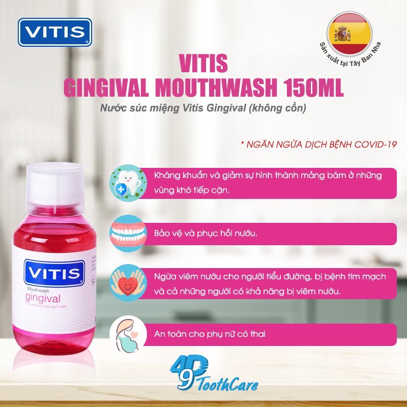 Nước súc miệng dành cho nướu nhạy cảm Vitis Gingival 150ml