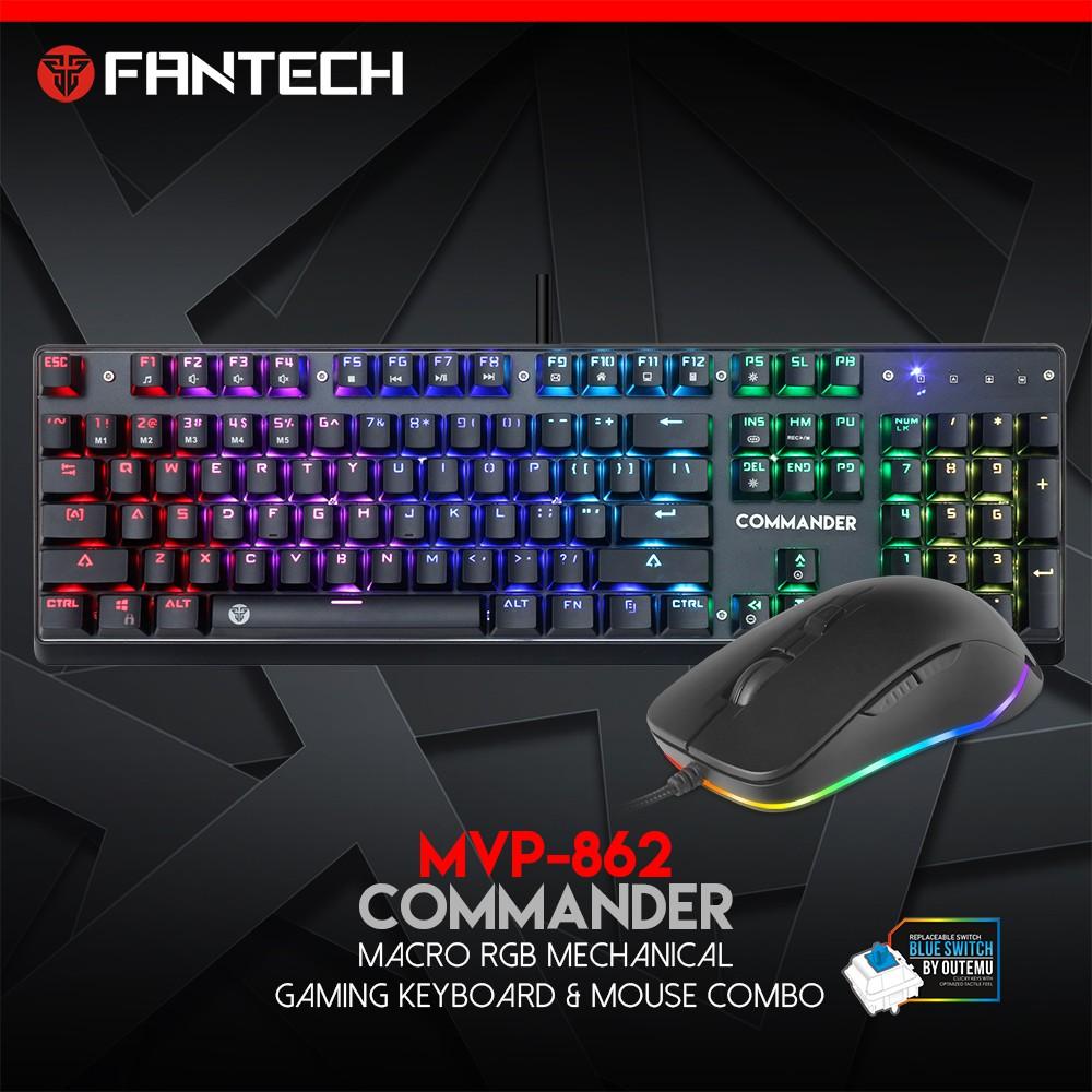 Combo Bàn Phím Cơ Full-sized + Chuột Gaming Có Dây Fantech MVP862 COMMANDER -HÀNG CHÍNH HÃNG