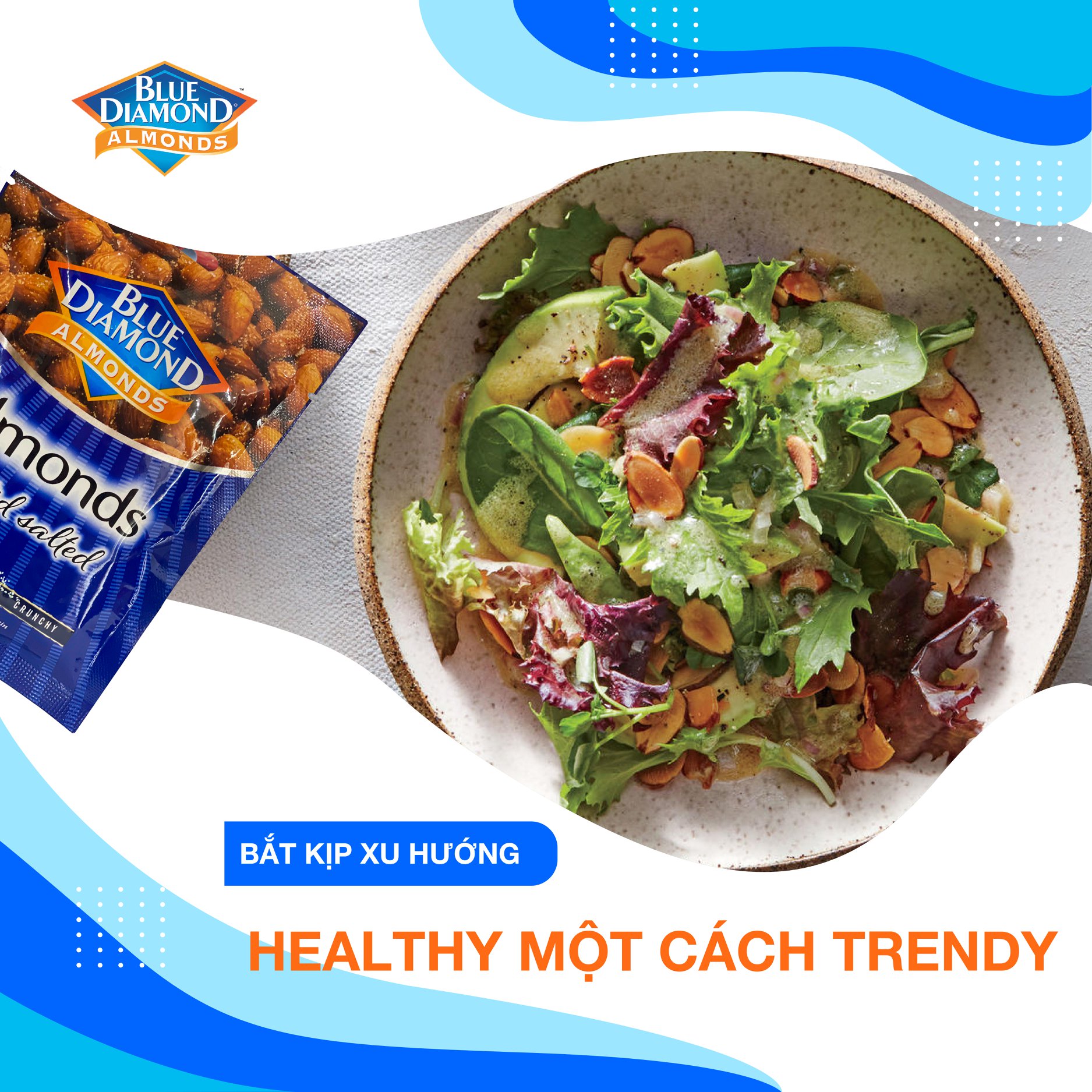 Hạnh nhân BLUE DIAMOND - Vị Muối Roasted Salted - túi 30g