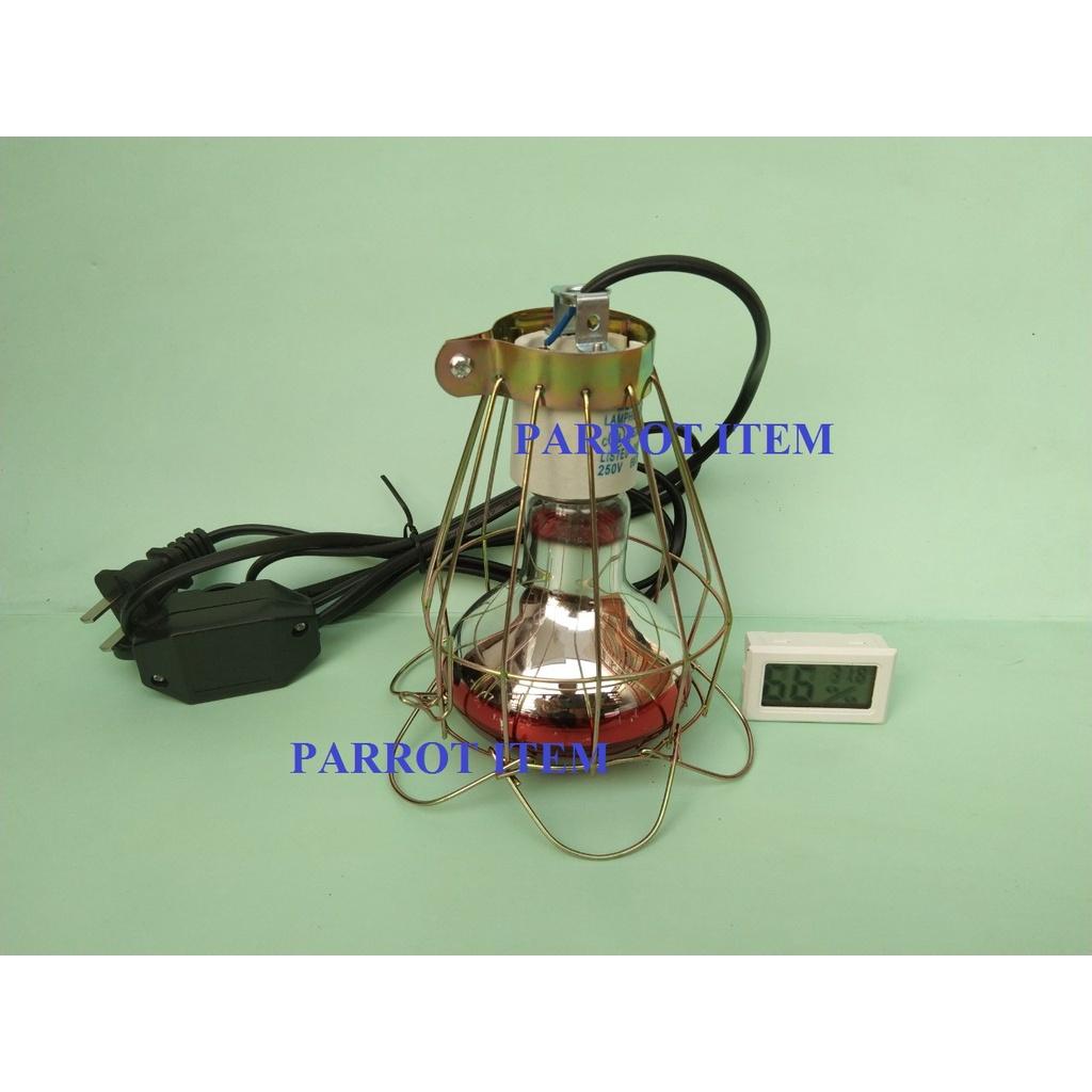 1 BỘ ĐÈN SƯỞI VÀ ĐỒNG HỒ ĐO NHIỆT ĐỘ VÀ CHỤP ĐÈN BẢO VỆ KHỎI BỎNG