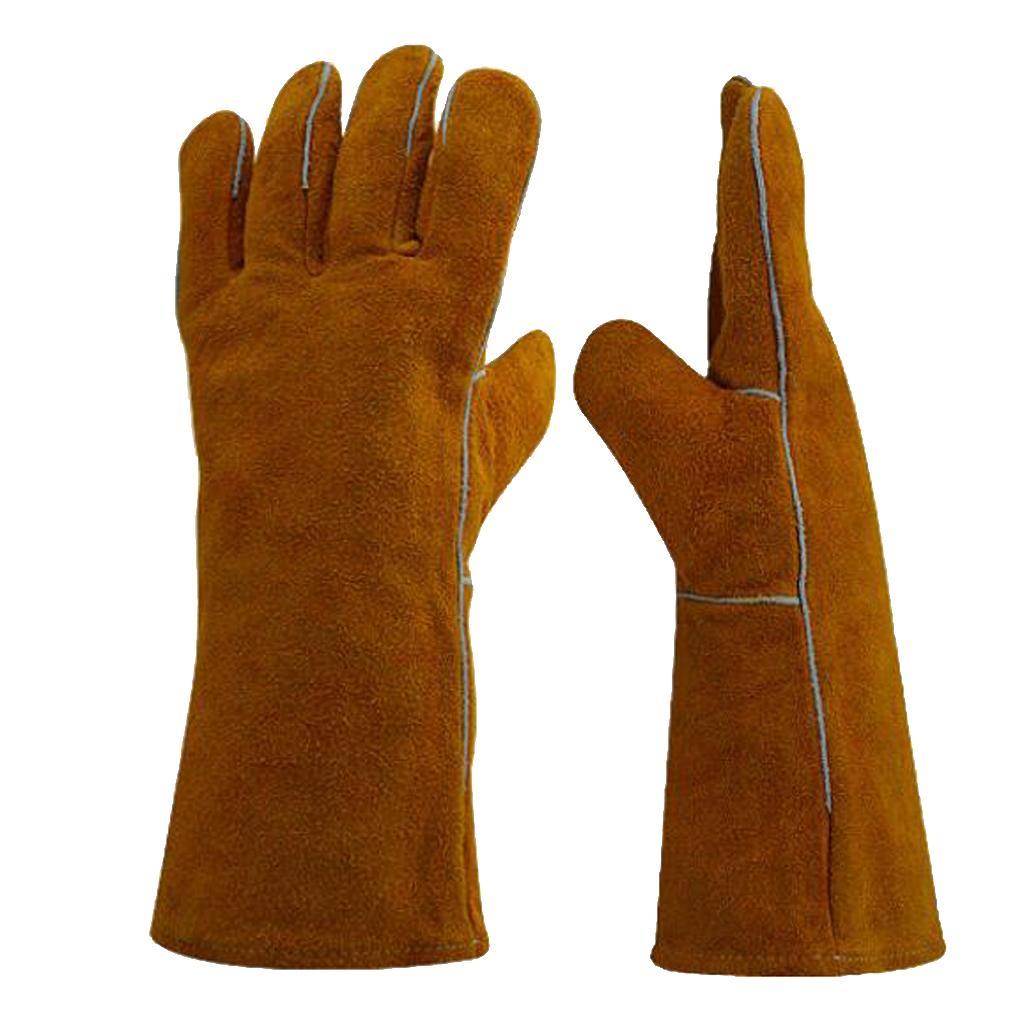 Protective Gloves Welding Gear Welder Gloves Protecting Hand Safety Brown