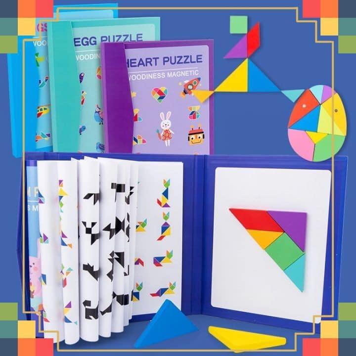 Đồ chơi ghép hình Tangram bằng gỗ cho bé