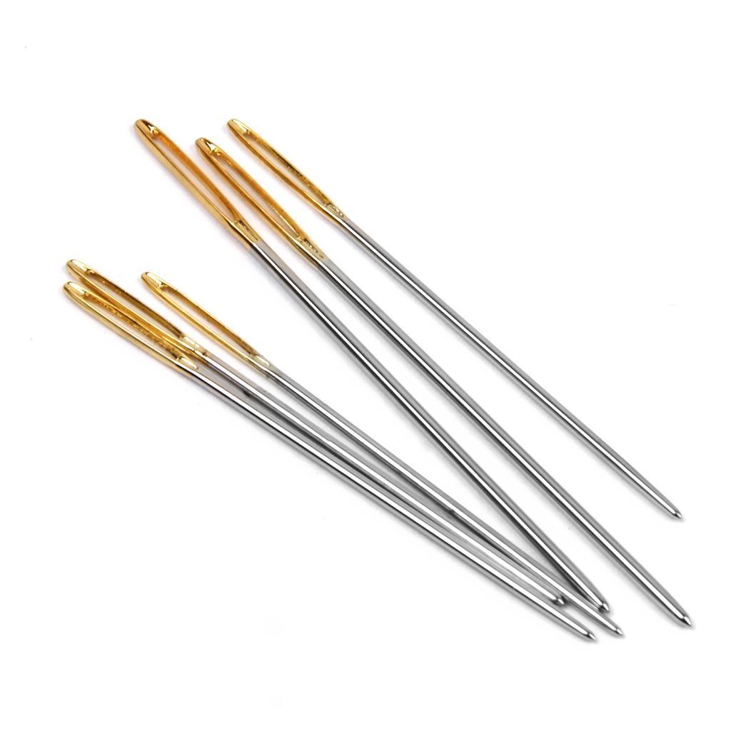 6 Pieces Large-Eye Blunt Point Needle with 50 pieces Needle-threading Device
