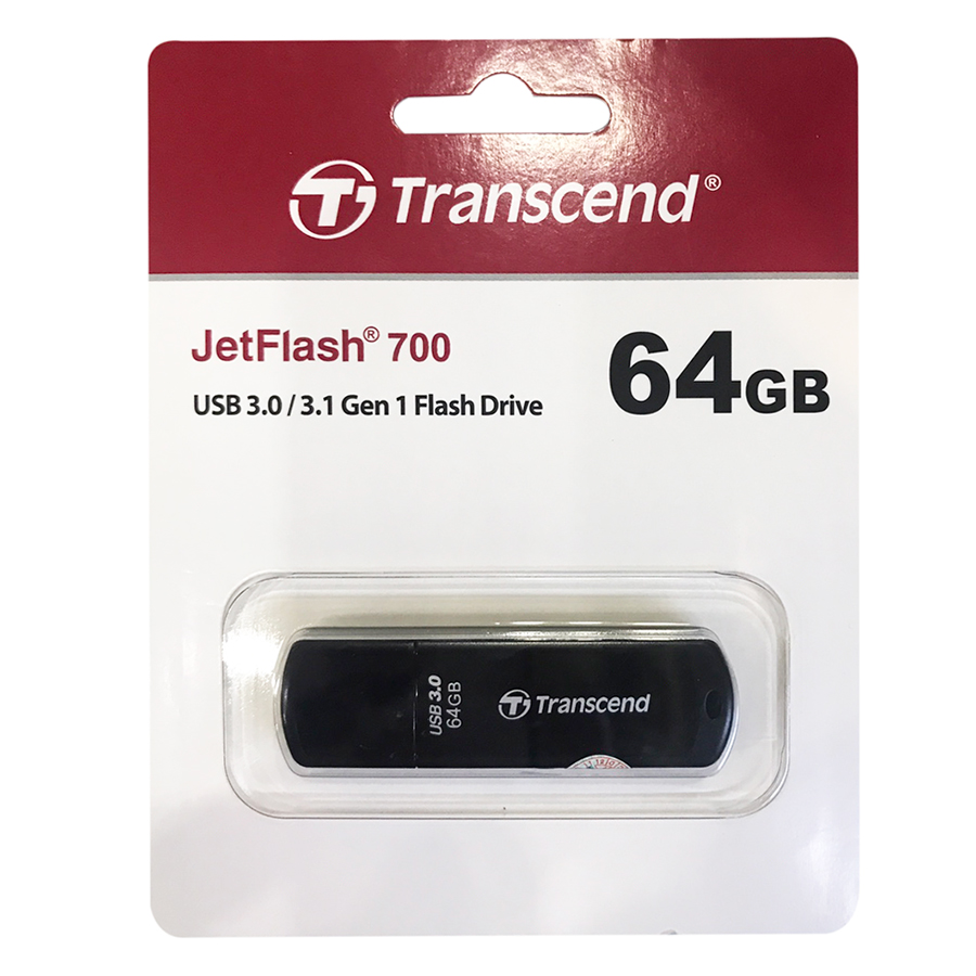 USB Transcend JetFlash 700 TS64GJF700 64GB - USB 3.0/3.1 - Hàng Chính Hãng 