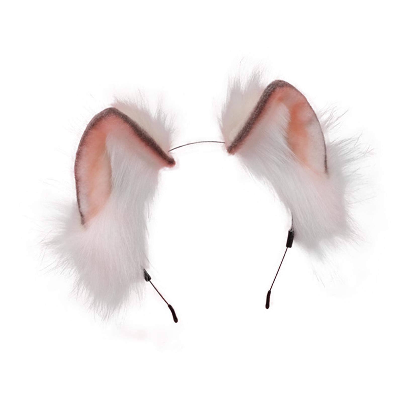 Cute Animal Ears Headband Furry Fox Ears Costume Dress up Plush Hairband Headdress Hair Accessories for Lolita Cosplay Halloween Stage Shows