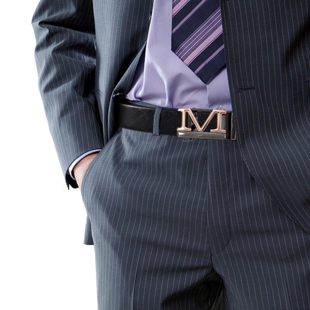 Vàng M Thư Tự Động Bánh Răng Khóa Nam Thắt Lưng Màu Xanh Đen Nâu Đỏ Trắng Xanh Cam Da Thật, Thắt Lưng Nam Da Bò Dây Thắt Lưng dây