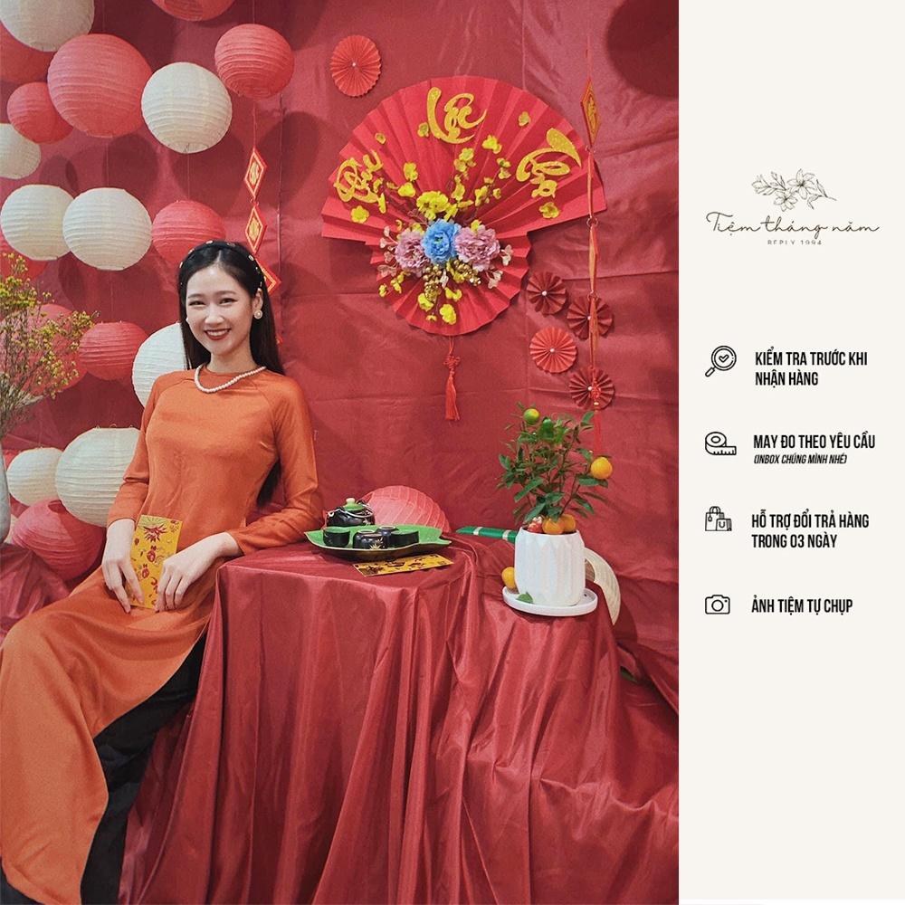 Áo dài xưa dáng suông - màu Cam đất