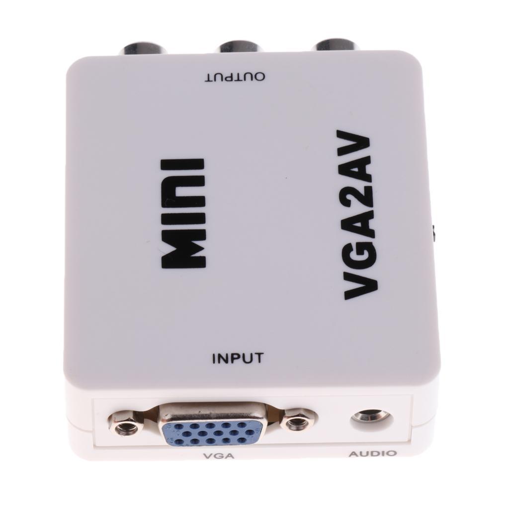 VGA to RCA AV Converter VGA2AV Audio Adapter Support 1080P NTSC PAL for PC