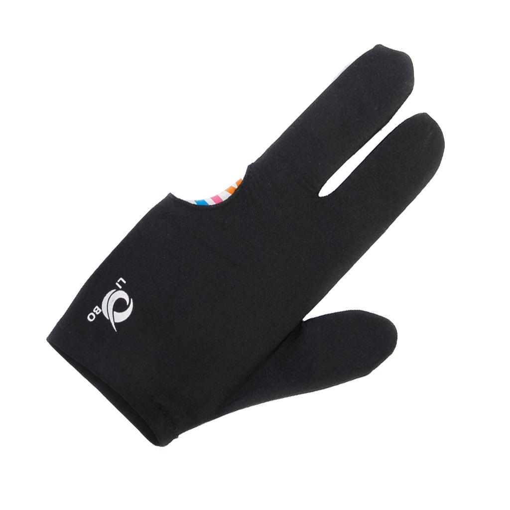 Snooker Billiard Cue Glove Pool Left/Right Hand Three Finger Accessory Black