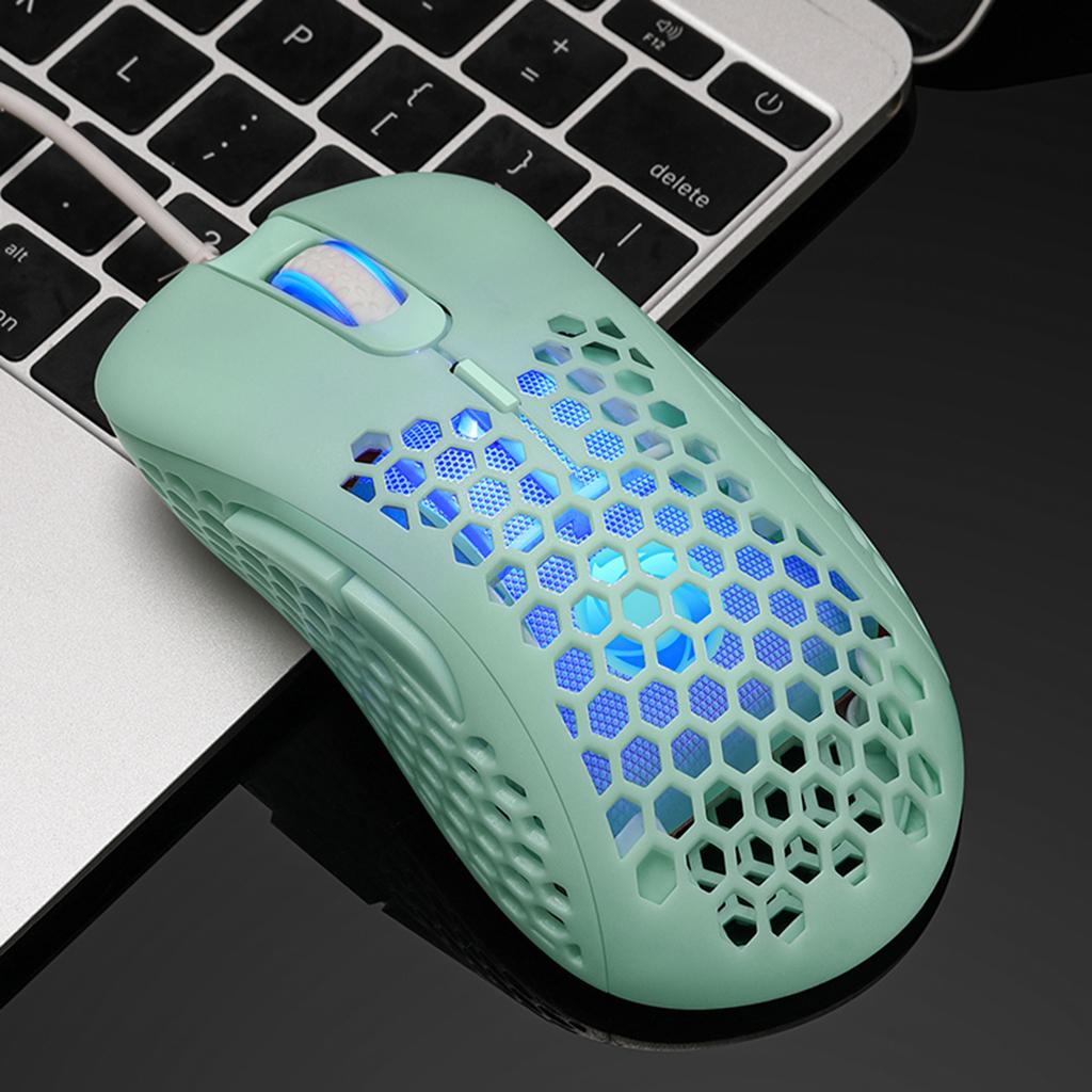 USB Gaming Mouse, Honeycomb Lightweight Gaming Mouse with Backlight, 1600 DPI, Wired PC Gaming Mouse for Mac Laptop Computer