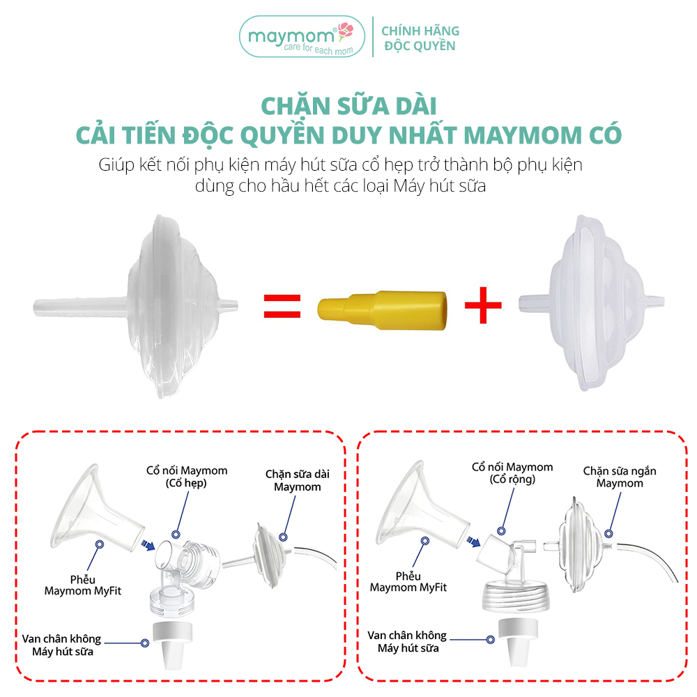 Chặn Sữa Dài Maymom, Tương Thích Máy Hút Sữa Medela, Spectra, Avent (1 cái)