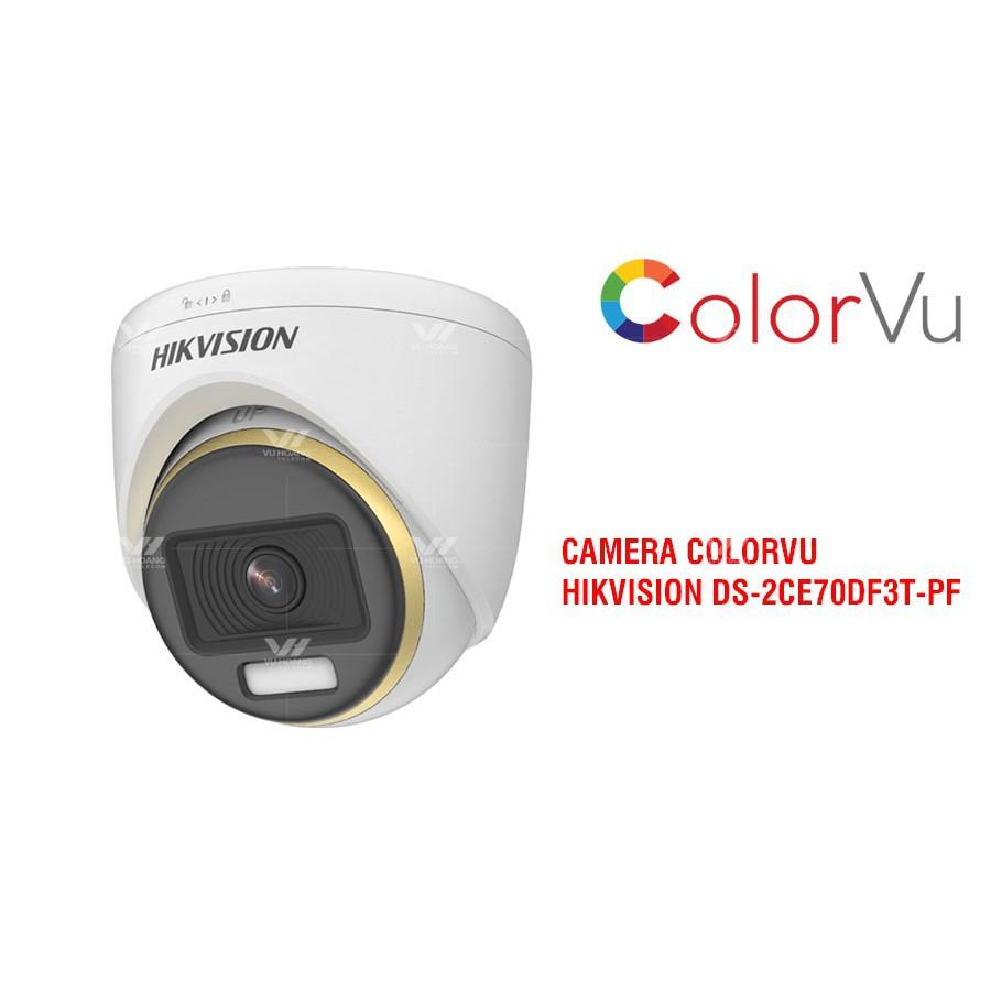 Camera Có màu ban đêm 24/7, Có mic Hikvision DS-2CE70DF3T-PFS 2.0 MP FullHD1080P - Hàng chính hãng