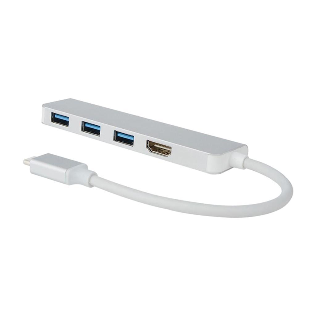 USB C Hub 4-in-1 Type C Hub, USB-C to 4k HDMI & 3 USB 3.0 Ports Adapter