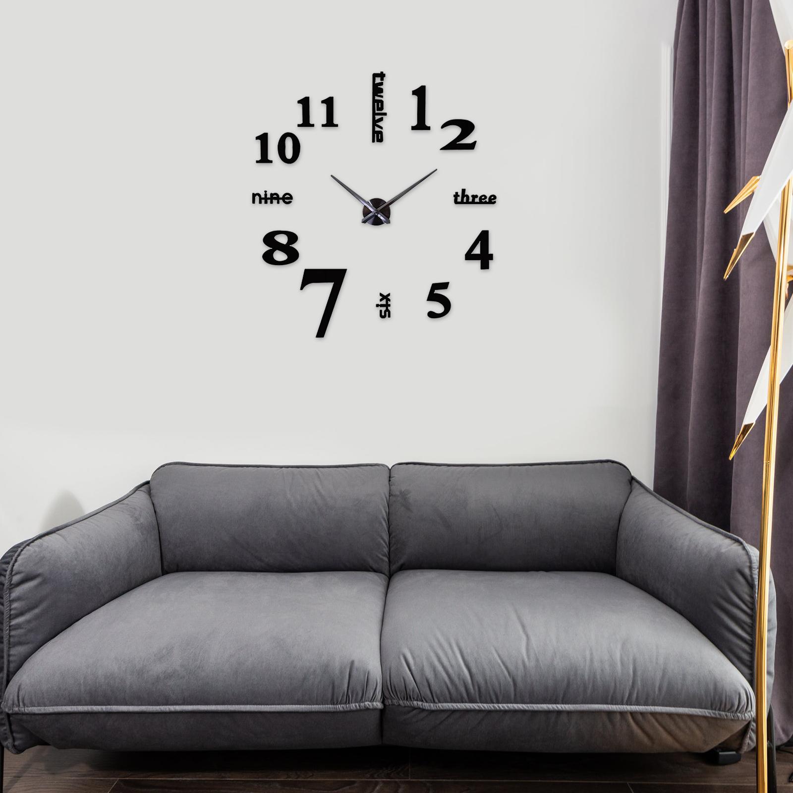Wall Clock DIY Digital Clock Sticker Acrylic Decal for Home Decor Office