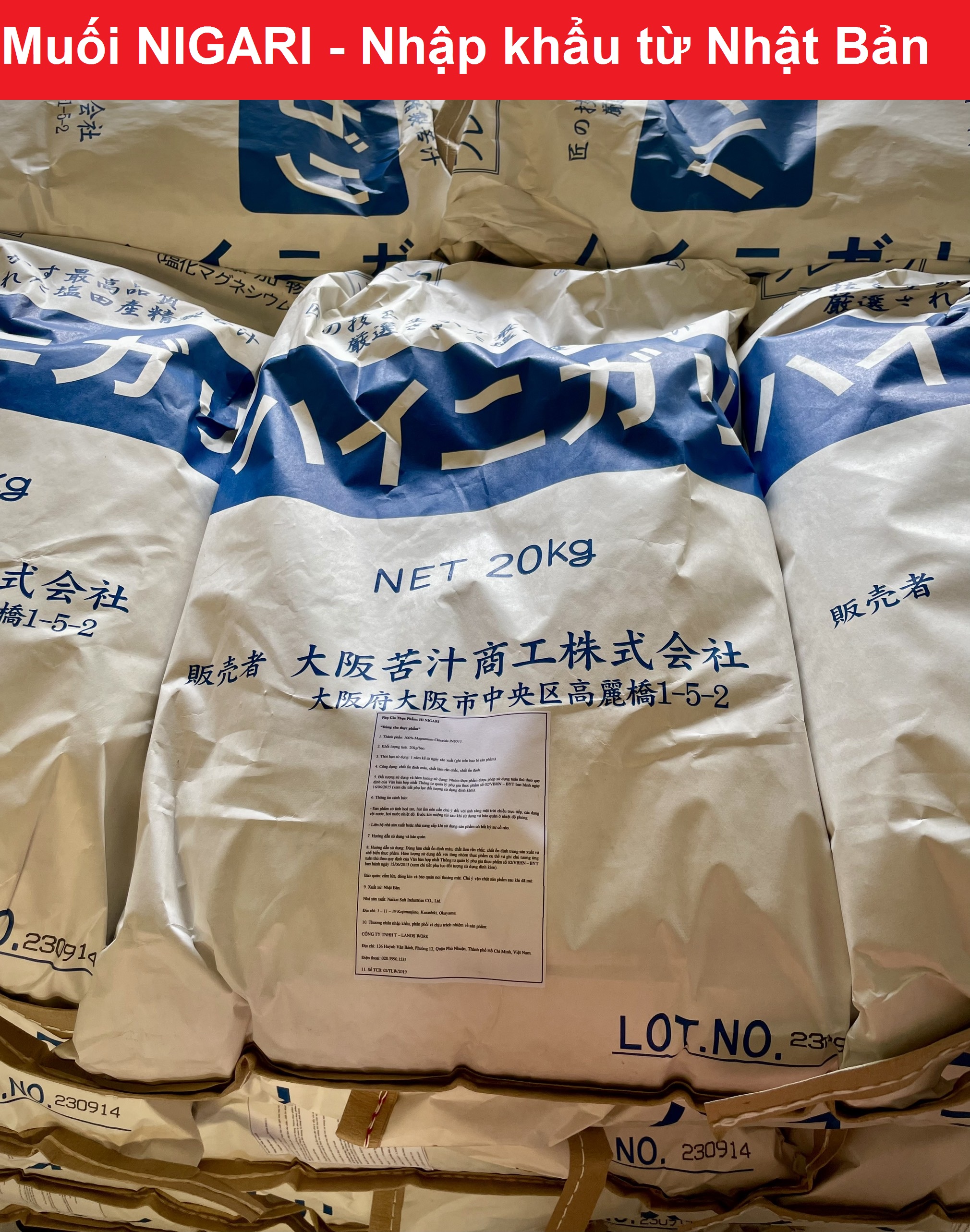 Muối NIGARI Nhật Bản 1kg làm đậu hũ đông nhanh ngon béo (Made in Japan)