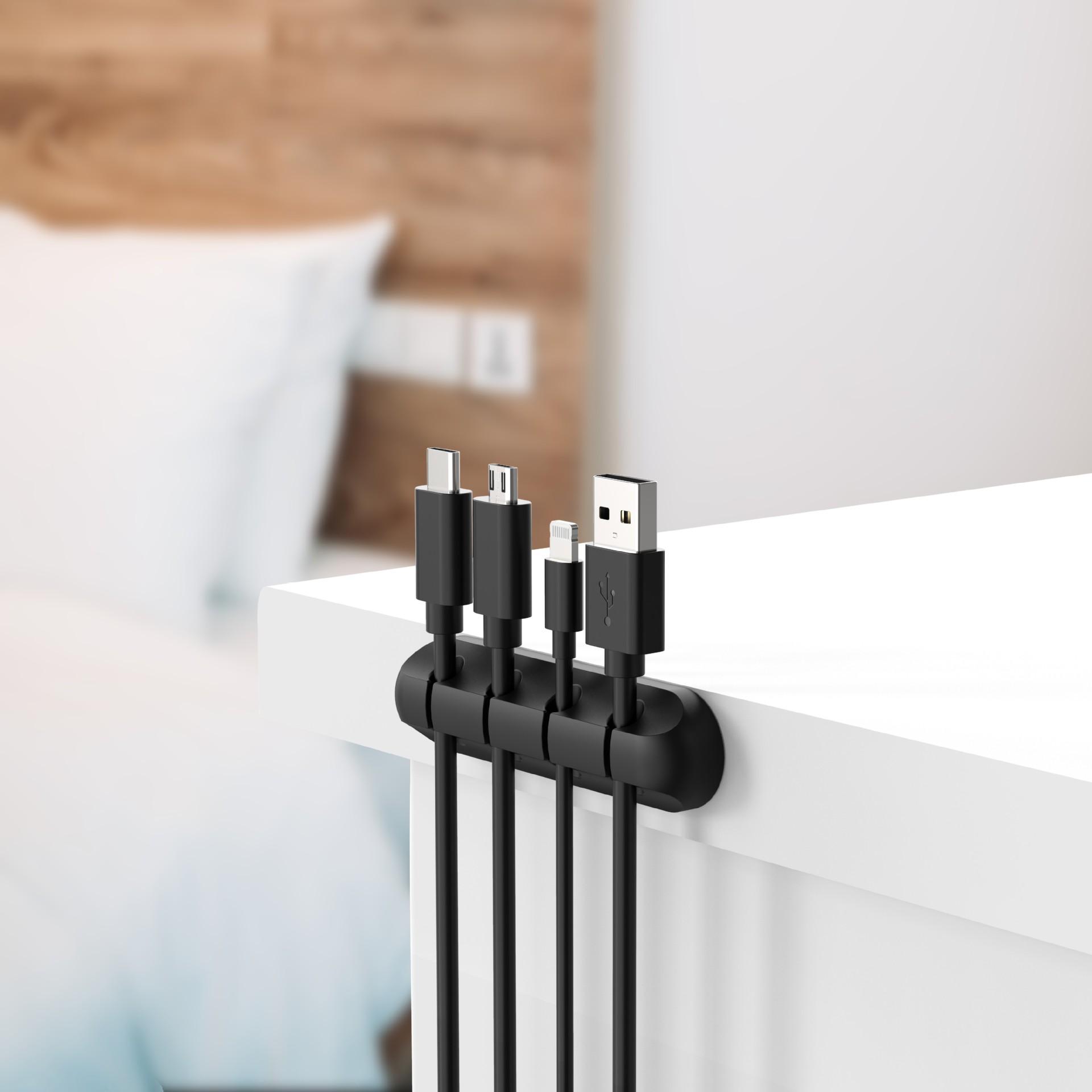 Clip cáp tổ chức của văn phòng, bộ 3 hỗ trợ cáp, người tổ chức dây, quản lý cáp, cáp lưu trữ cho cáp sạc USB/chuột/người nghe/PC/PC/PC