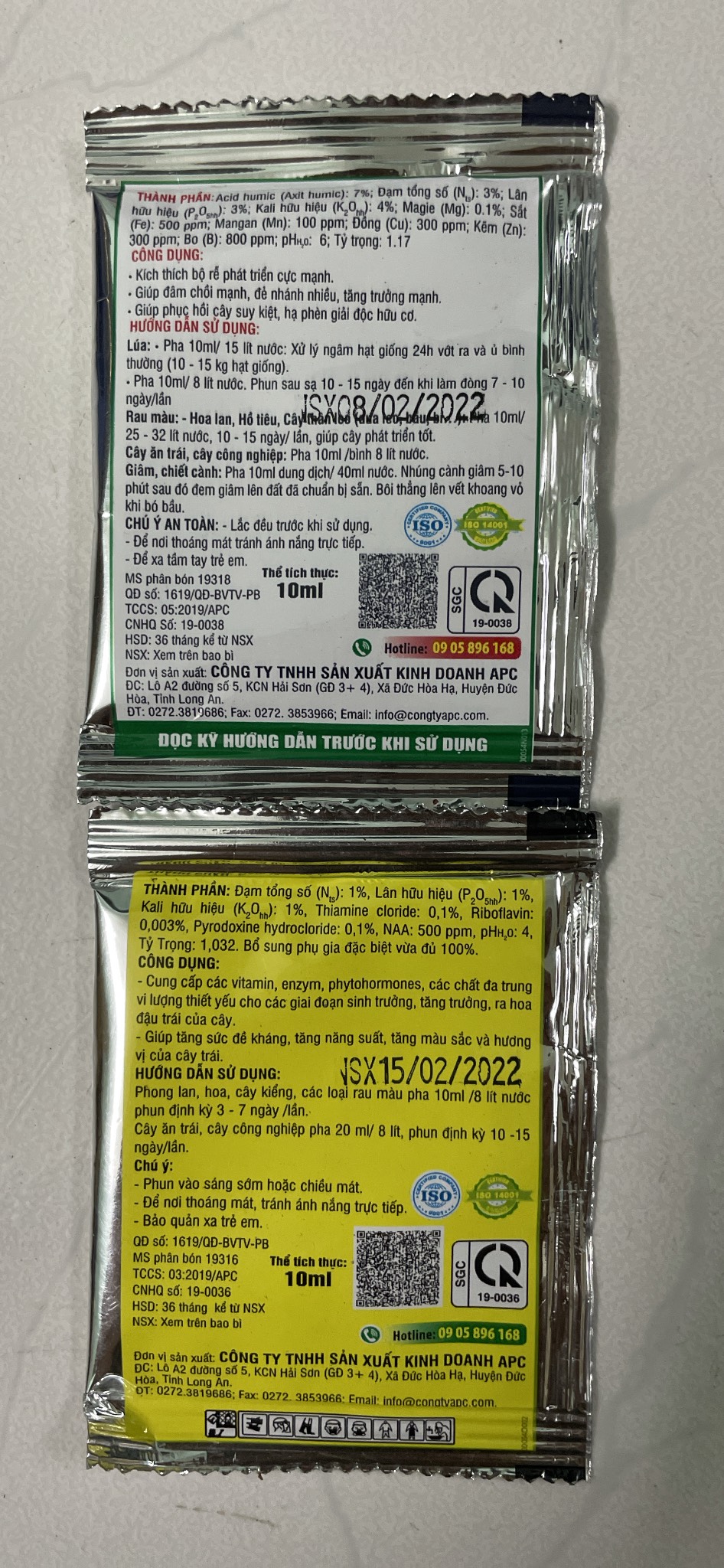 Bộ kích rễ Hulk root và vitamin b1 B3 B6 gói 10 ml chăm sóc hoa lan cây cảnh