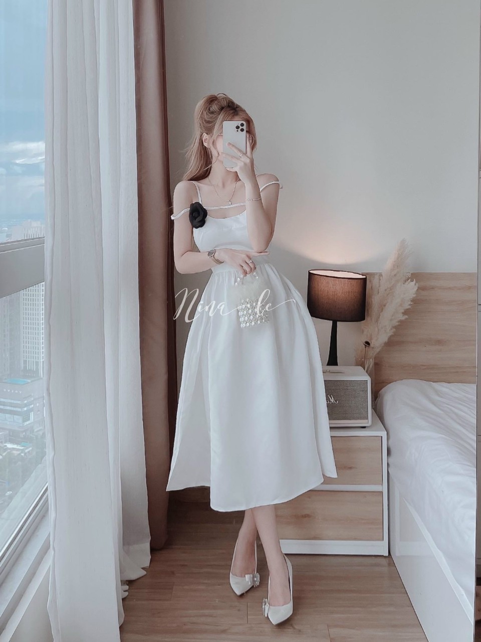 ĐẦM XÒE 2 DÂY TAPTA ĐÍNH BÔNG QUYẾN RŨ