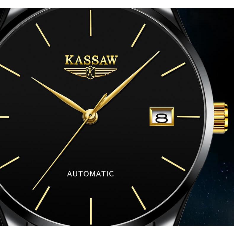 Đồng hồ nam chính hãng KASSAW K856-2 chống nước,chống xước,kính sapphire,Đồng hồ cơ ,dây kim loại thép không gỉ 316L ,hàng mới 100%