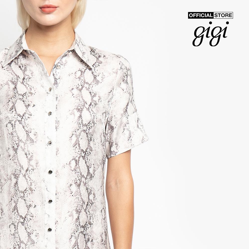 GIGI - Đầm mini sơ mi tay ngắn xếp li thời trang G2101D212115