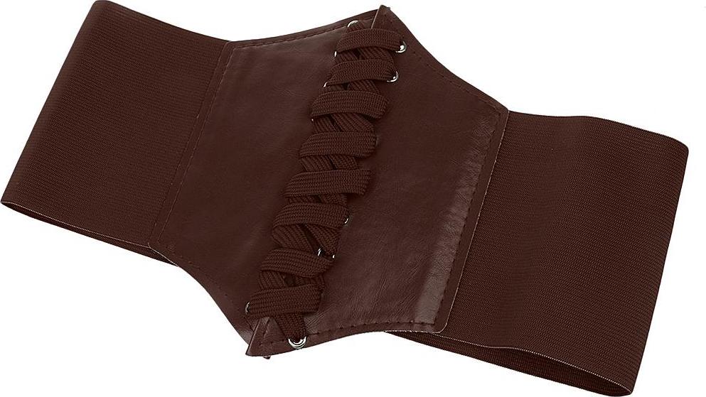 Women Wide Waist Bend Corset Cincher Lace up Waspie Girdle Belt Faux Leather