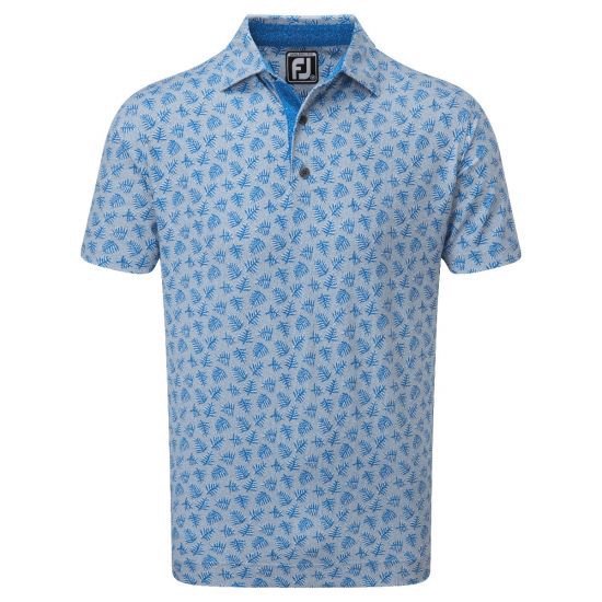 Polo Golf Nam Footjoy FJ Shadow Palm Print Lisle, Self Collar - 87067 - Áo luôn được những golfer chuyên nghiệp tin dùng