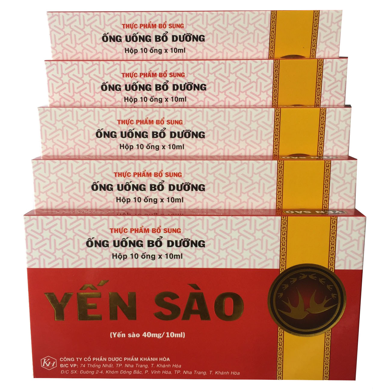 Combo 5 hộp Ống yến sào Khánh Hòa (50 ống x 10ml)