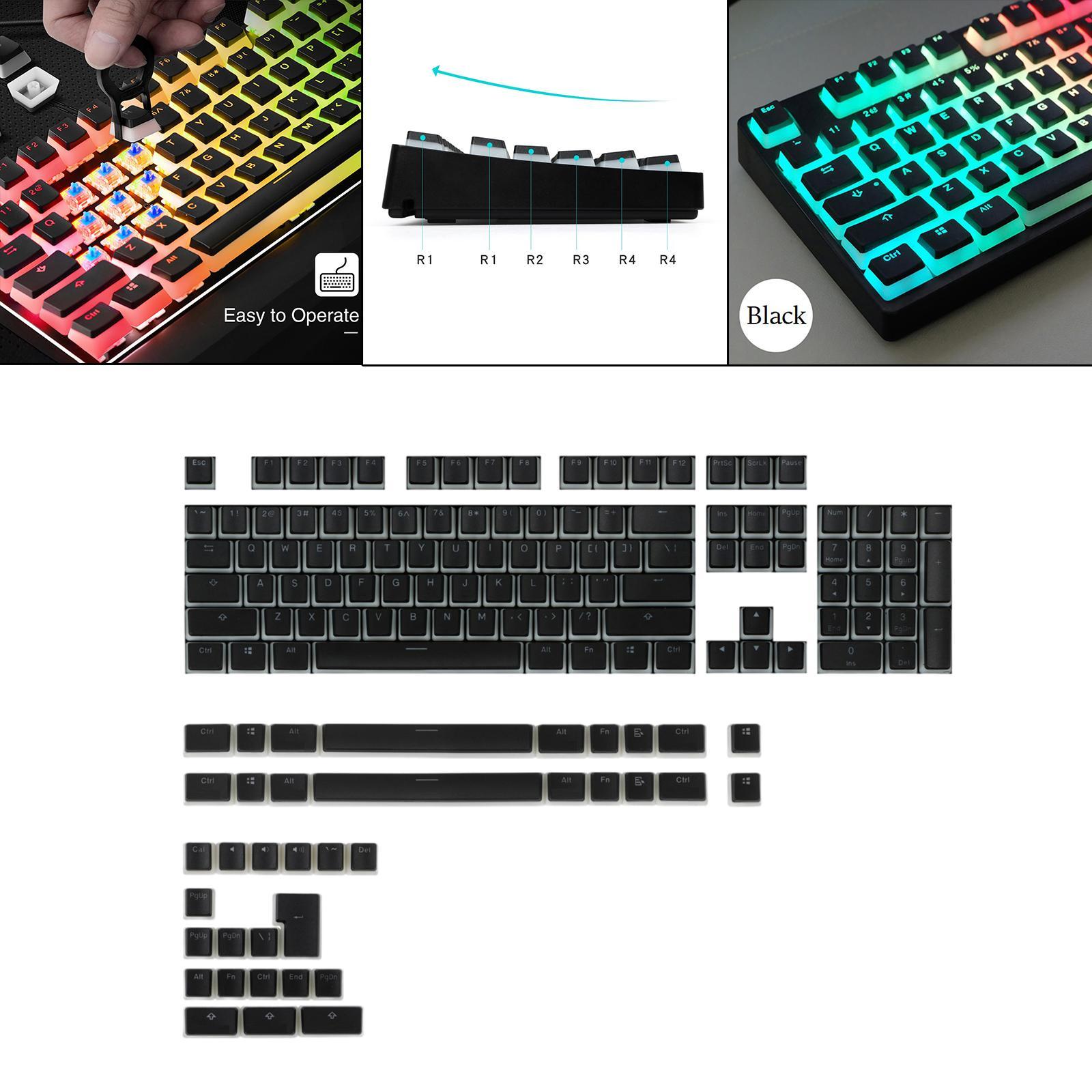 141 Keys Set Custom Black PBT Key Caps Keycaps for Mechanical Keyboard