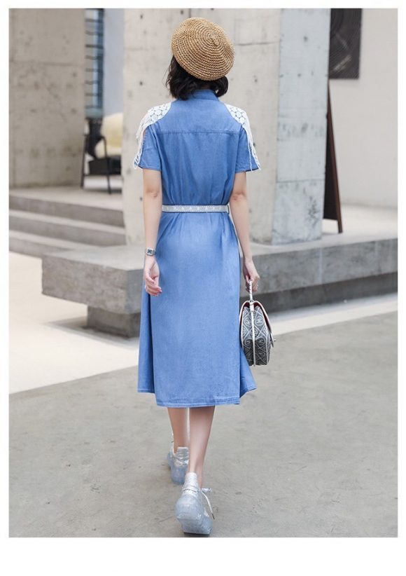 ĐẦM JEAN VAI PHỐI REN NỮ TÍNH D791