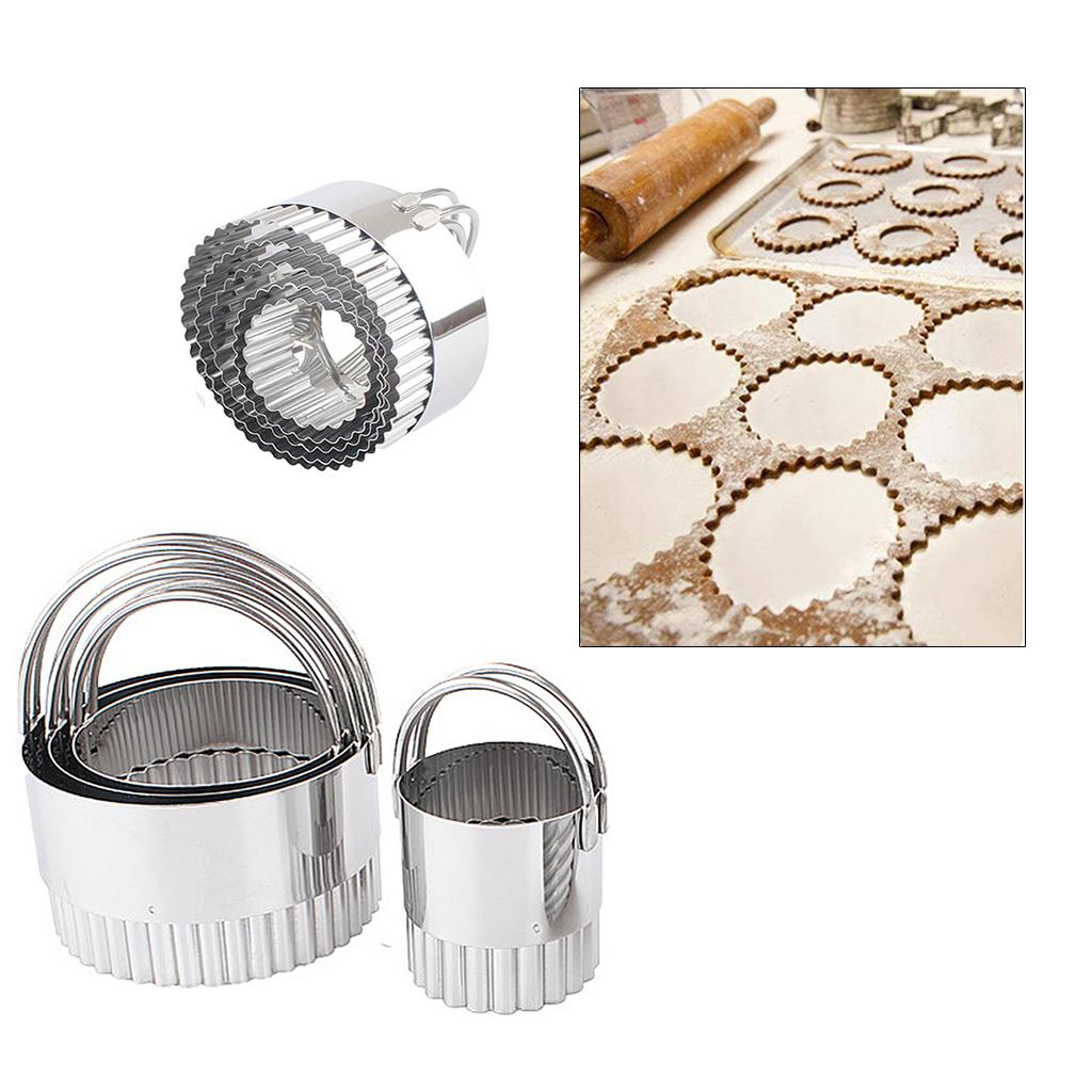 Set of 5 - Round Stainless Steel Cake Rings, Mousse and Pastry Baking Ring Mold Cutter Baking Mould Tools