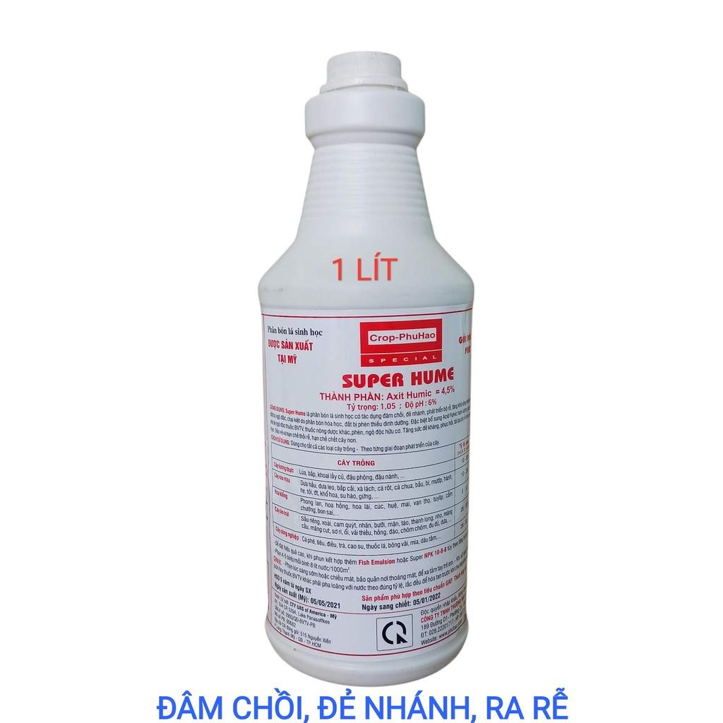 Phân Bón Hữu cơ Mỹ Super Hume 1 lít, Tốt cây, mạnh rễ phù hợp nhiều loại cây