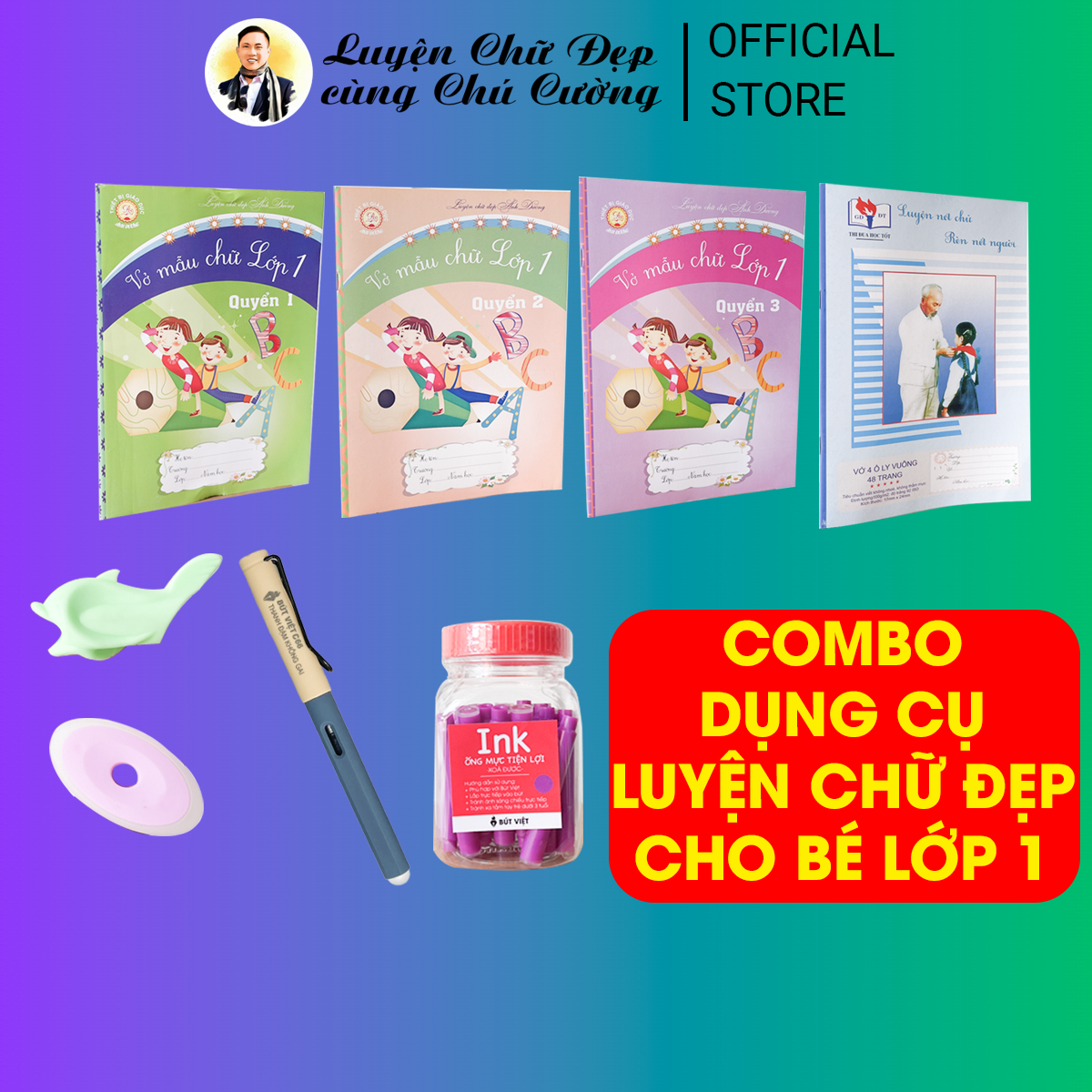 Combo dụng cụ luyện chữ đẹp cho bé lớp 1