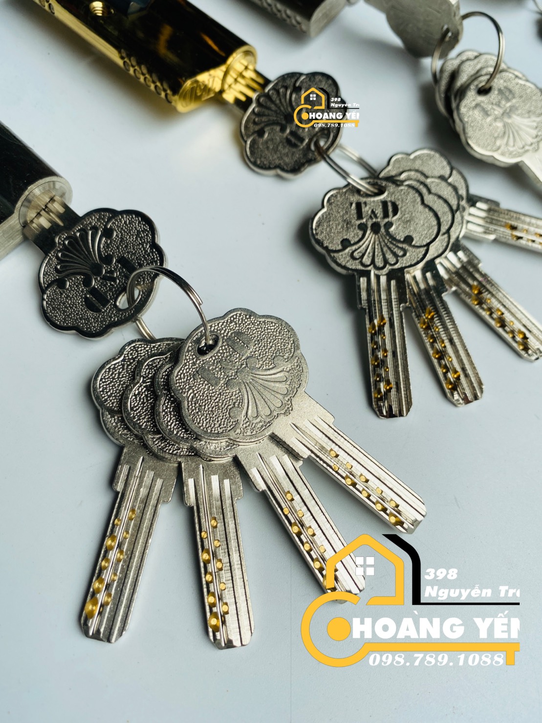 Lõi khoá cửa tay gạt 7cmx3.2cm, ruột khoá thay thế cửa tay bẻ 5 chìa bi kép chống dò T&D