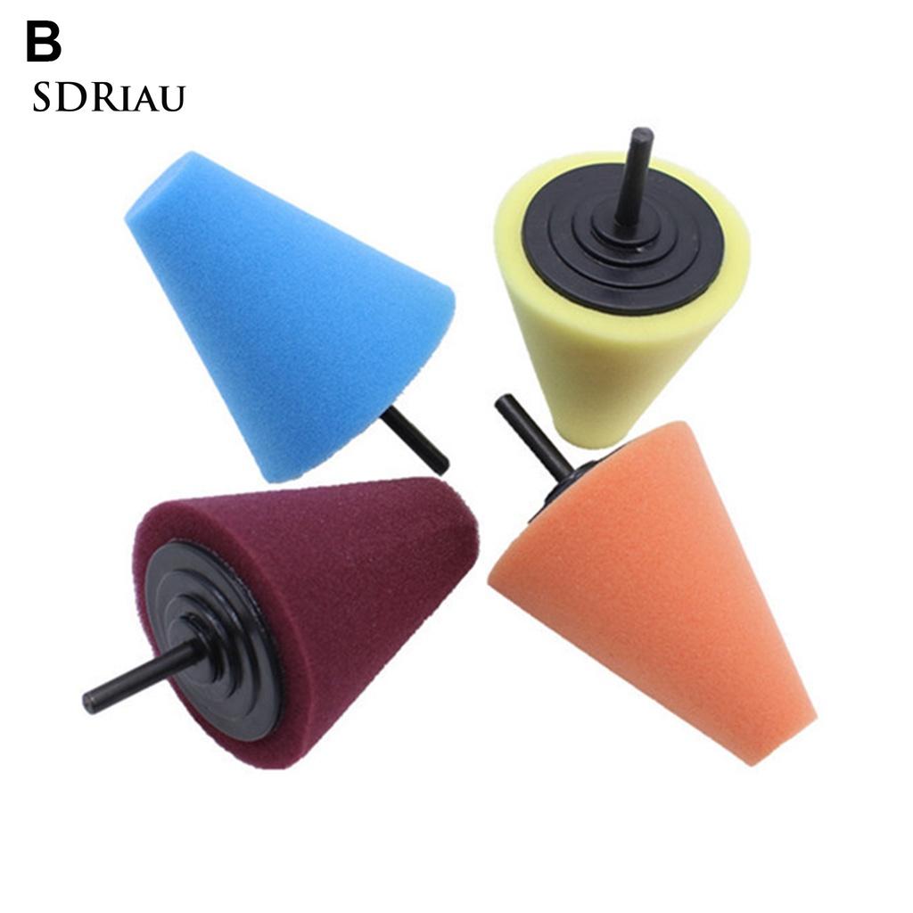 Set 3 / 4 / 5 / 6 Miếng Xốp Hình Nón Nhiều Màu Sắc Dùng Để Đánh Bóng Xe Hơi