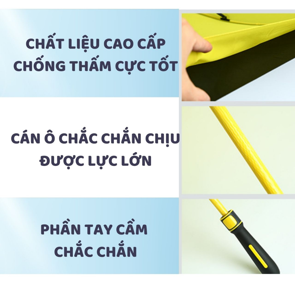 Ô Dù 2 Lớp Che Nắng Che Mưa Cỡ Lớn Chống Tia UV, Nan To, Cán Dài Cao Cấp, Thiết Kế Thông Minh Đóng Mở Tự Động