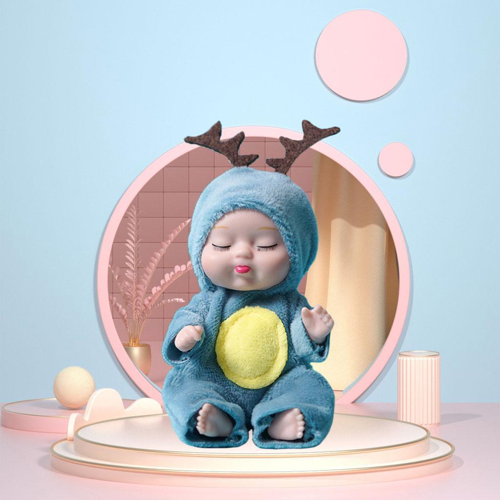 2-10pack Cartoon Sleeping Baby Doll Keychain Accessories Car Toy Gifts Decor Elk