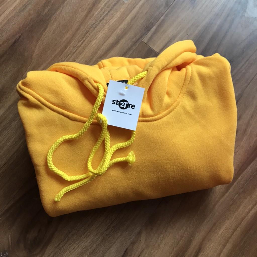 Áo hoodie unisex 2T Store H16 màu vàng hoa Mai - Áo khoác nỉ chui đầu nón 2 lớp dày dặn chất lượng đẹp