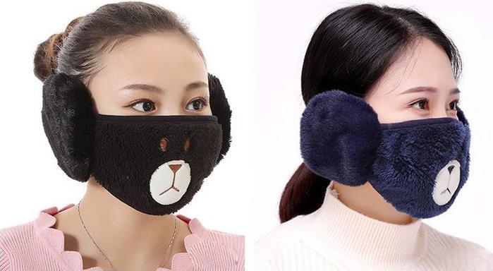 Khẩu trang bịt tai giữ ấm mùa dịch - KTA2 Giao Màu Ngẫu Nhiên