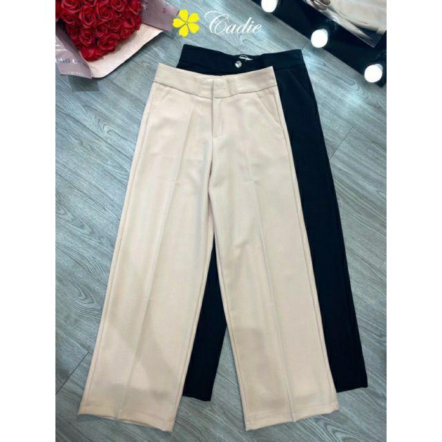  quần culottes ống suông 1 khuy trước tuyết mưa