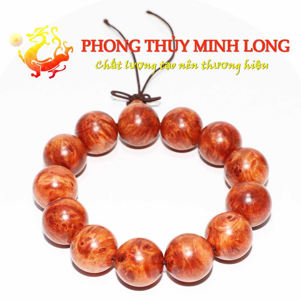 Vòng tay gỗ nu Huyết Rồng siêu đẹp size 18 ly hạt tròn