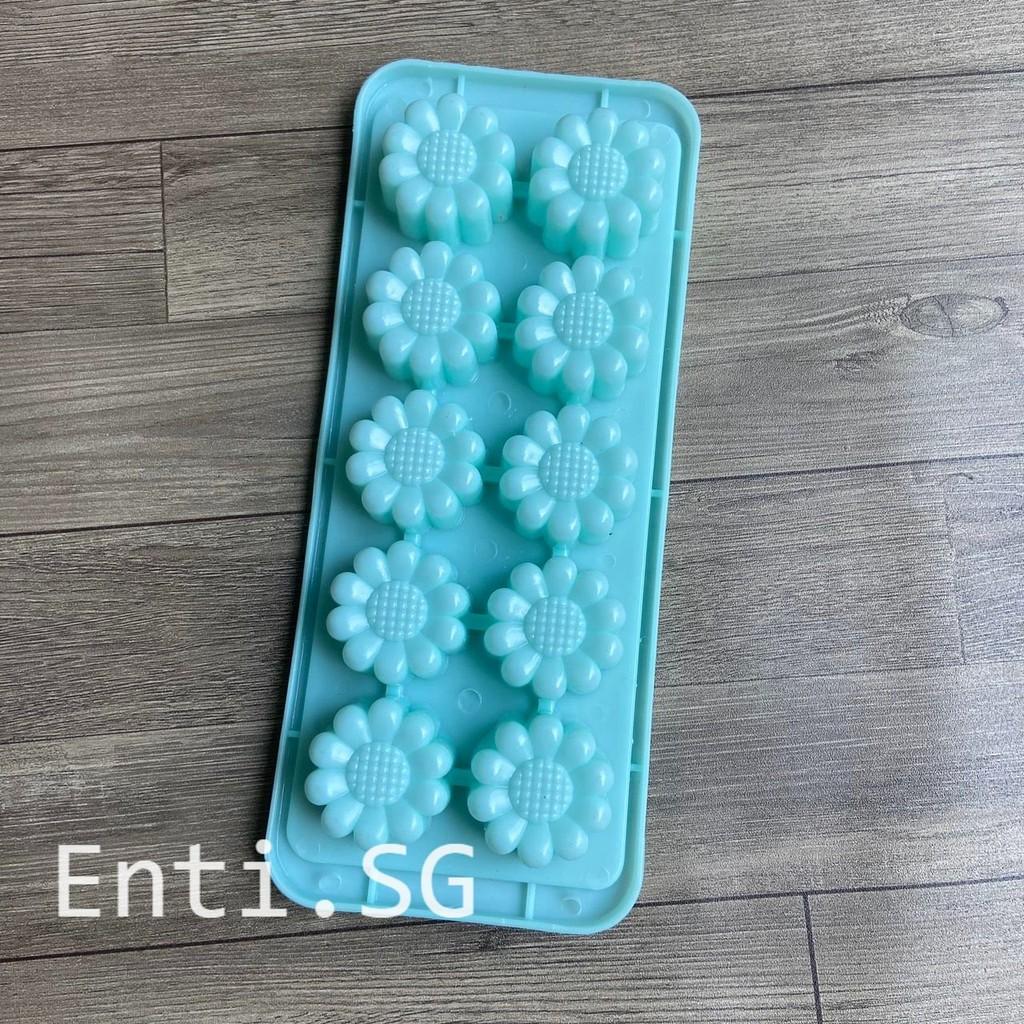 Khuôn đổ thạch, khay rau câu, vỉ đá 10 hoa cúc