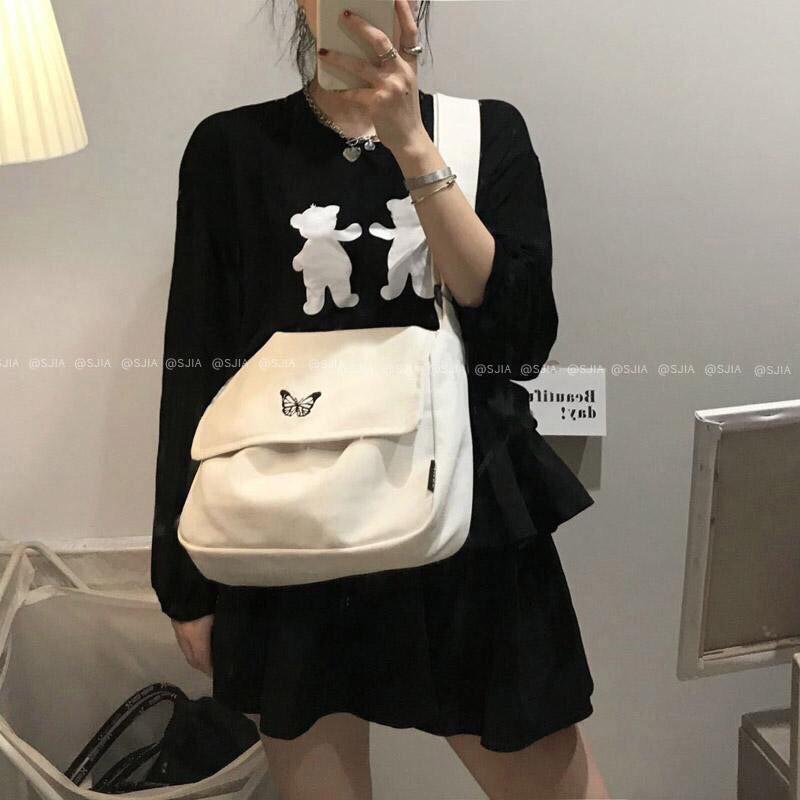 Túi đeo chéo unisex vải canvas trẻ trung, cá tính