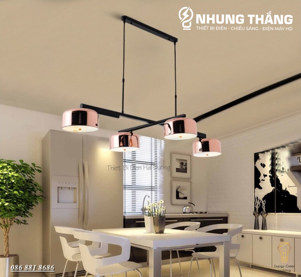 Đèn Thả 4 Chao Đui Đồng DGT-1501 - Xoay 90 Độ - Decor Trang Trí Nội Thất Sang Trọng - Phong Cách Hiện Đại - Có Video