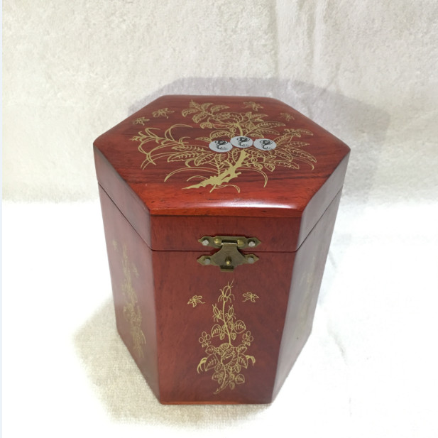 Hộp đựng chè - hộp trà gỗ hương khảm trai hoa văn siêu đẹp - loại cao to