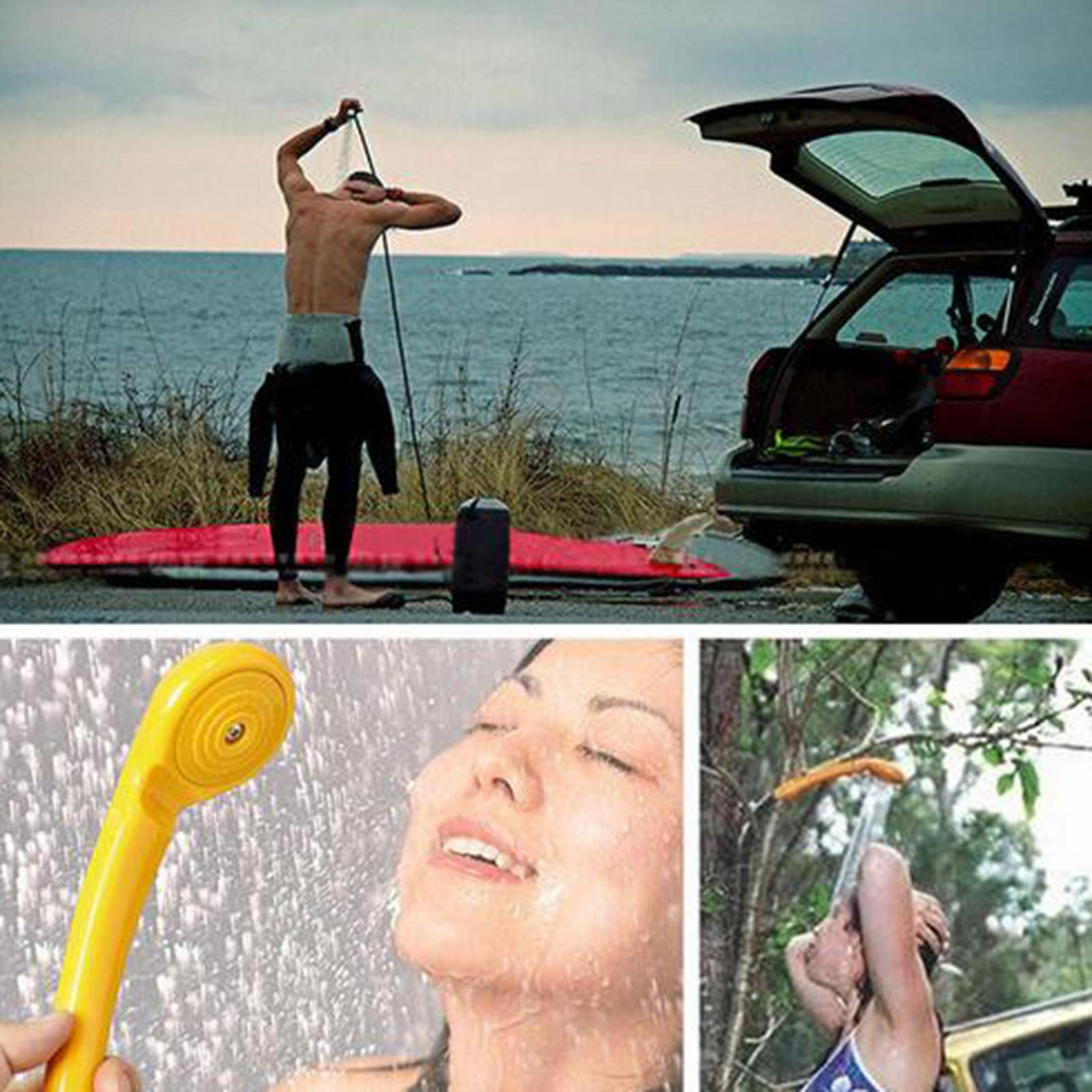 Portable Outdoor Shower Folding Bucket Kit, Camping Car 12V Cigarette Water Heated Basin Bag Container, Car Pet Washer Washing Pump