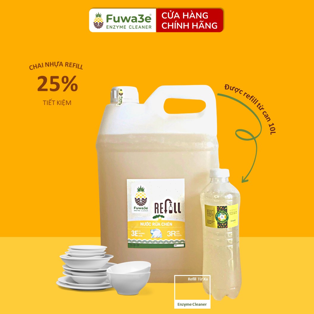 Nước rửa chén hữu cơ enzyme sinh học dứa Fuwa3e 500ml