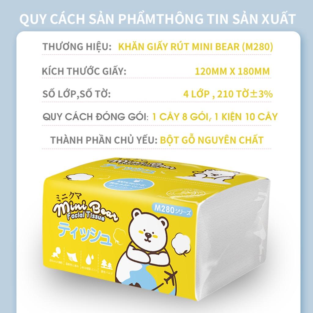 Khăn giấy bỏ túi MiniBear 4 lớp 210 tờ rút thương hiệu của Nhật Bản