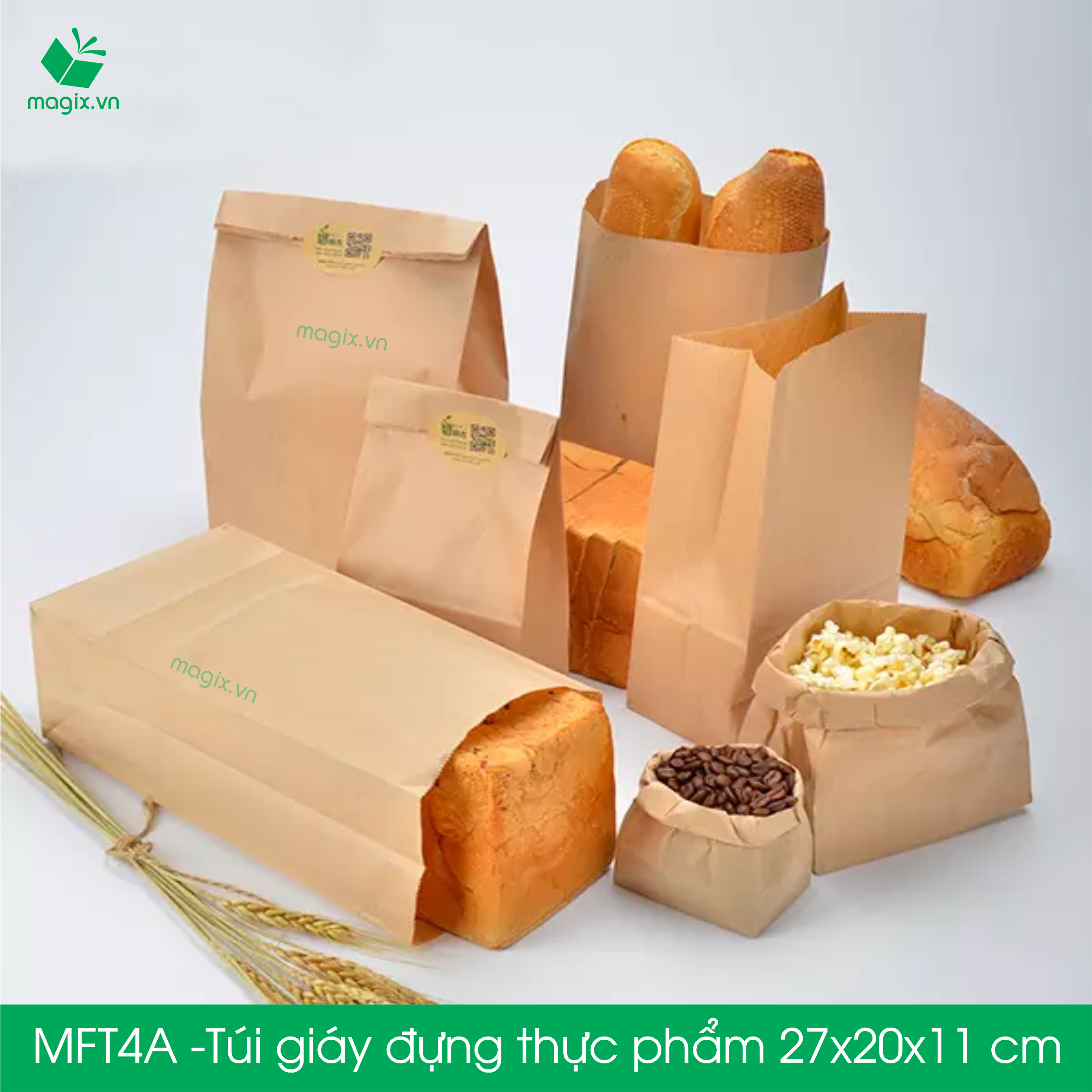 MFT4A - 27x20x10 cm - 50 Túi đựng thực phẩm - Túi đựng đồ ăn